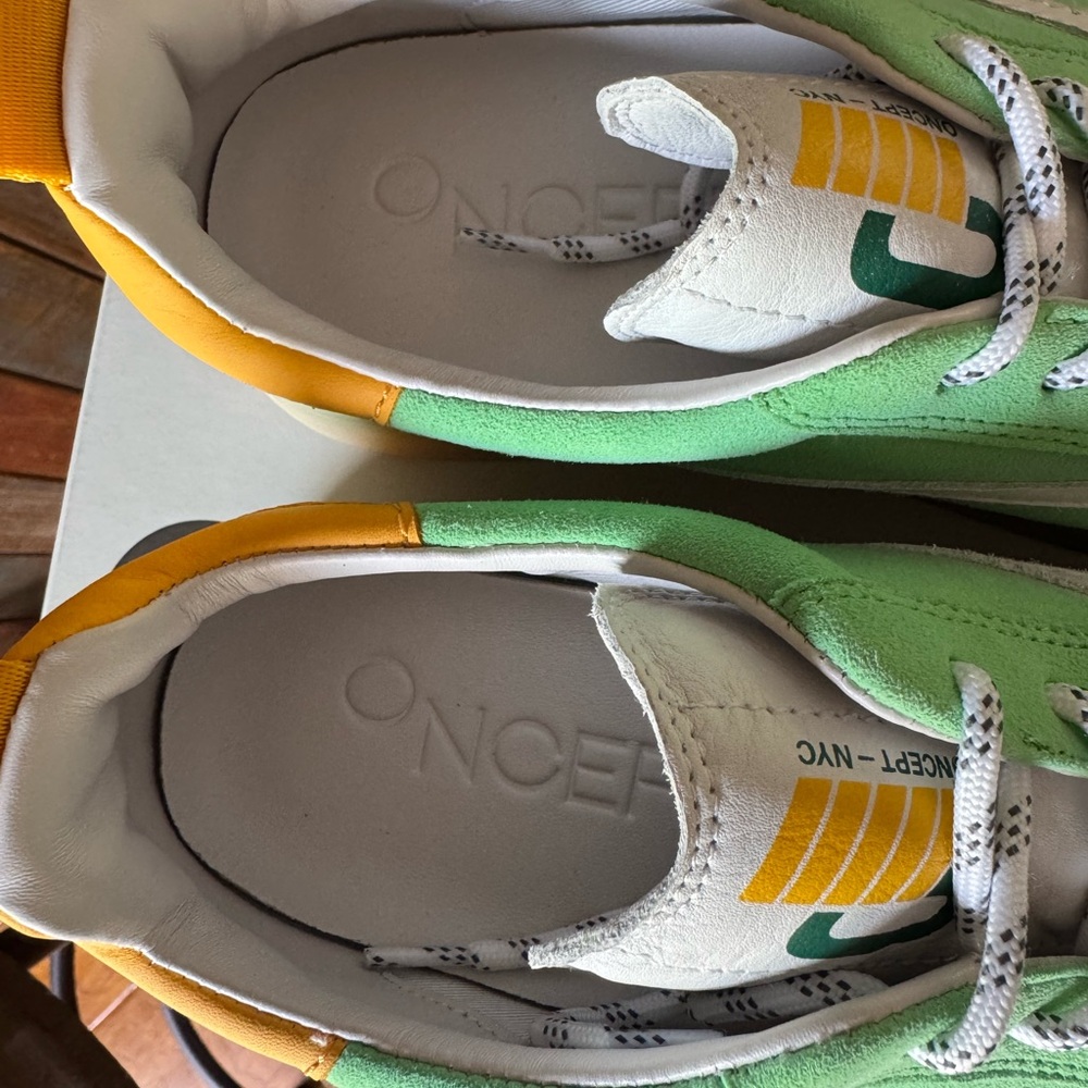 Women's Oncept Green and Yellow Athletic Shoes - Size 7.5 with box and tote. - Picture 8 of 9